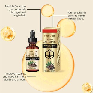 HOEGOA Castor Hair Oil Essence Nourishes the Scalp, Improves
