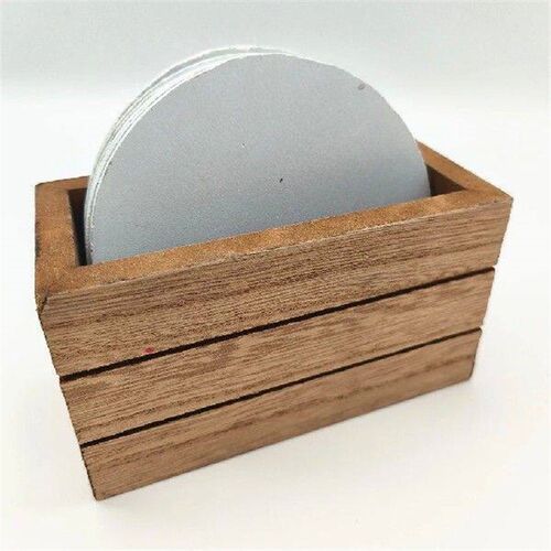 Wood Drink Coasters Set In Waterproof Box For Coffee Table