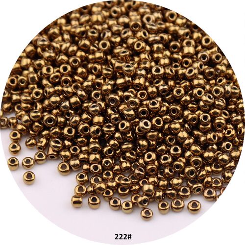 Metal Color Glass Seed Beads Multi Size 1.5/2/3/4mm Golden P