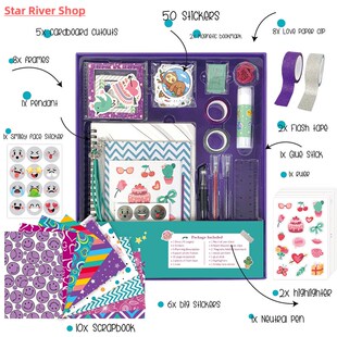Jounary Purple Hand Ledger Scrapbooking Set Diary Gift Box