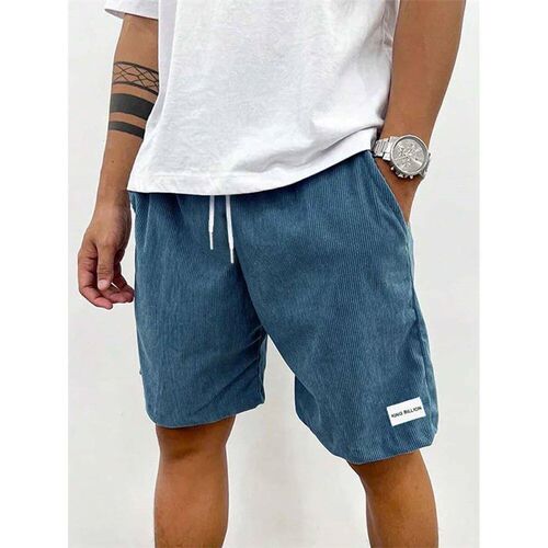 Summer Men Corduroy Sweatpants Casual Shorts Mens Beach Sho