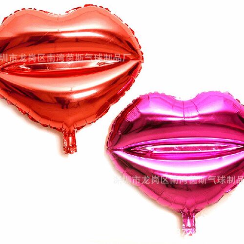 Aluminum Film Lips Heartshaped Decorative Balloons for Propo