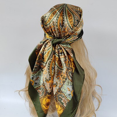 new 90*90cm fashion Silk Scarf Scarftop Headwraps Women Vint