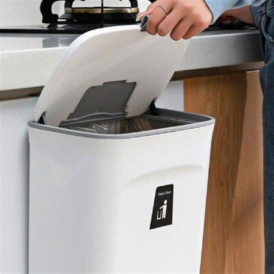 Sliding Trash Can Hanging Garbage Wall Wastebasket Kitchen