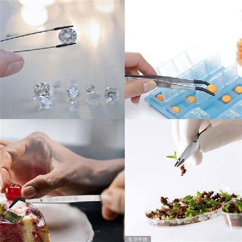 HOT 3 Pieces Tweezers with Rubber Tips Tweezers PVC Coated