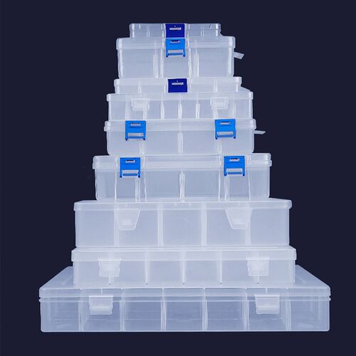 Plastic Storage Box Detachable Divider Organizer Tool Compon