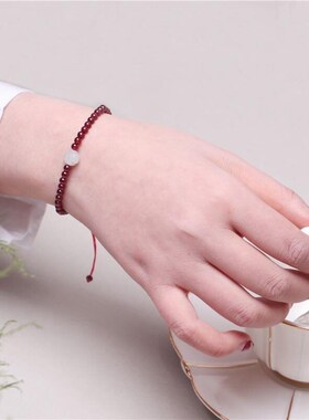 Customized Natural Garnet Jade Emerald Beads Elastic Bracele