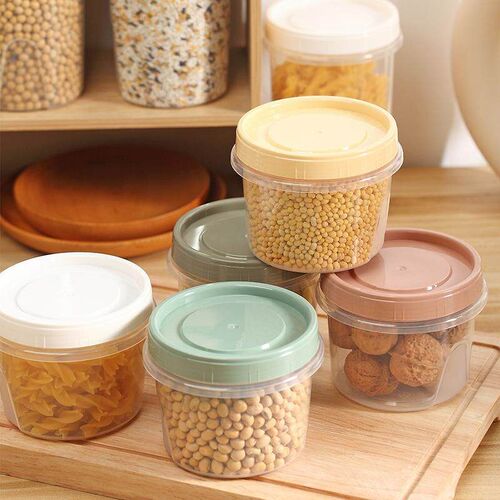 Heat-resistant round lidded refrigerator storage box, small