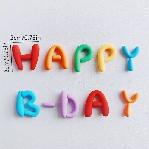1 Set Cartoon Candy Colorful Soft Rubber Happy Birthday Cake
