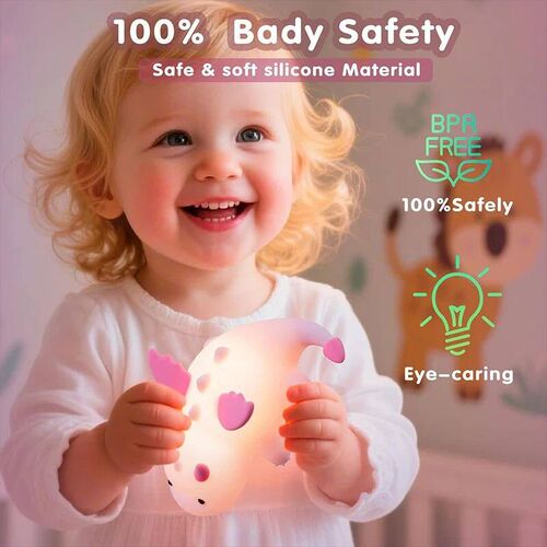 Dragon Night Light for Kids, Rechargeable 7 Colors Silicone