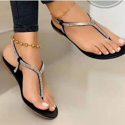 New Style Sandals Summer New Fashion Rhinestone Flat Large S