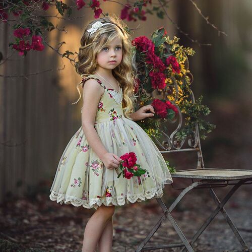Pudcoco Kids Baby Girls Floral Lace Tutu Dress 2023 Summer W