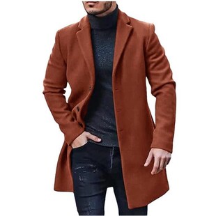 Cross-border Mens Coat 2024 New Woolen Coat Europe  Windbre