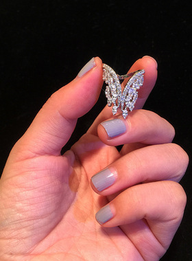 Bilincolor Clear Crystal Cubic Zirconia Fashion Open Ring fo