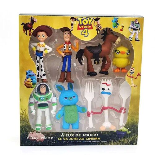 7PCS Toy Story 4 Action Figures Toys Woody Jessie Buzz Light