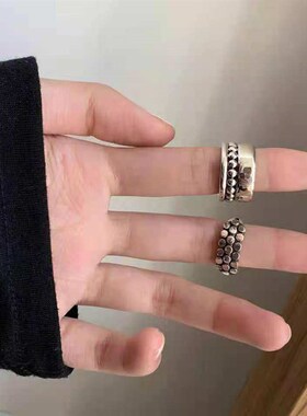 Multi-layer round bead open index finger ring fashion retro