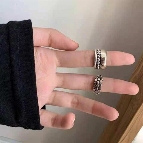 Multi-layer round bead open index finger ring fashion retro