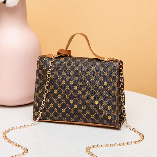 Women Bag Contrast Color Leather Tassel Small Square Shoulde