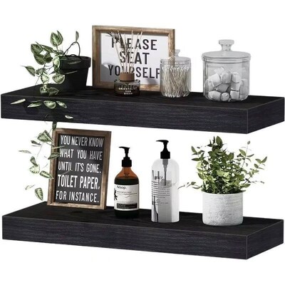 Solid Wooden Floating Shelves Wall Mounted Bookshelf Display