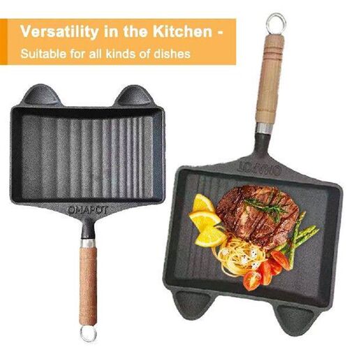 Cast Iron Egg Frying Pan Pre-Seasoned Frying Pan with