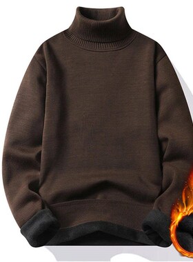 Autumn Winter Mens Turtleneck Sweater Mens Knitting Pullov
