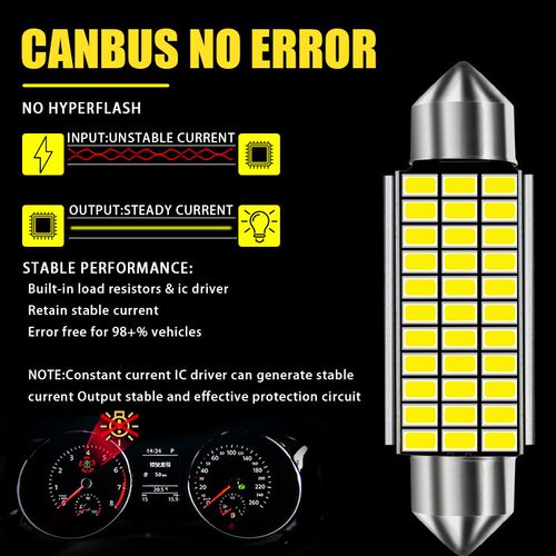 1x C10W C5W LED Canbus Festoon 31mm 36mm 39mm 42mm for car
