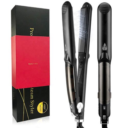 Professional Argan Oil Steam Hair Straightener Flat Iron In