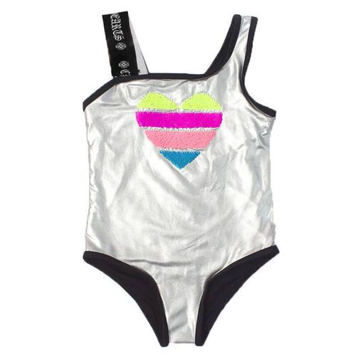 2024 Heart Sequins Baby Girls One Piece Swimsuit Child Bathi