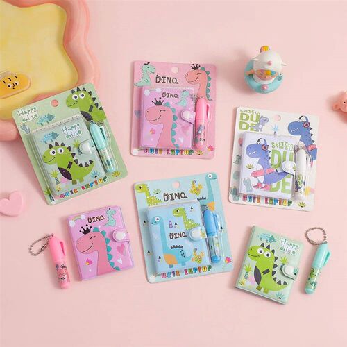 2PC Mini Cartoon Animation Notebook Ball Pen Set for Girls G