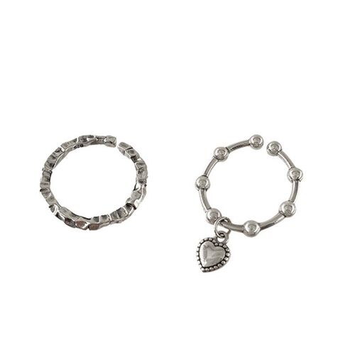 Korean Irregular Fold Heart Open Finger Plain Ring Women Ins