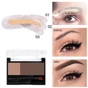 1pcs Adjustable Eyebrow Template Stamp Sponge Stencils Two-c