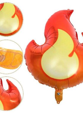 5 Pcs Flame Balloon Fire Truck Balloons Fireman Theme Party