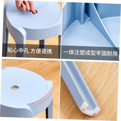 Nordic round stool plastic adult stackable high table chair