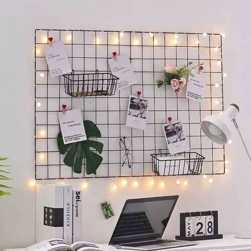 Ins Home Wall Decoration Iron Grid Decor DIY Hanging Rack Wa