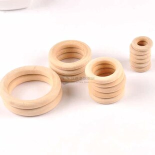 Natural Wood Circle DIY Crafts Embellisht Wooden Ring Child
