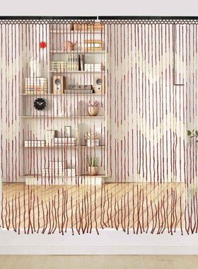 Handmade Fly Screen Wooden Bead Curtain 220x90cm 31 Lines Wo