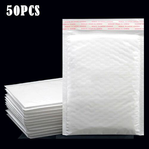 50Pcs Bubble Mailers White Poly Bubble Mailer Self Seal Padd