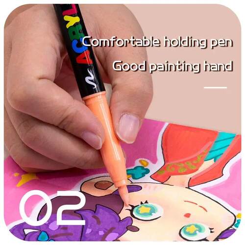 12 Colors Skin Tone Markers Pens,Nylon Soft Head Acrylic Mar