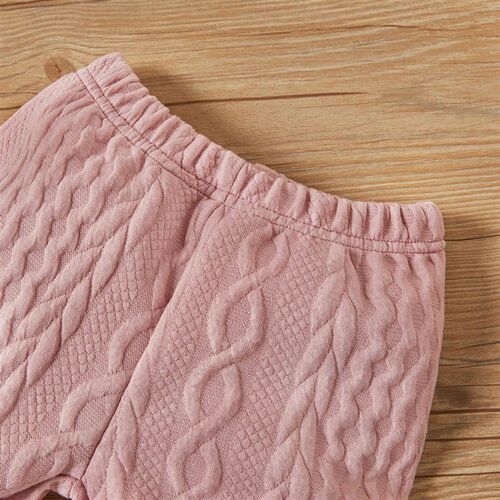 0-3Years Baby Boy Girl Clothing Set Solid Color Long Sleeve