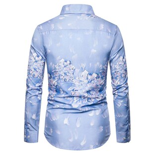 Autumn new mens long-sleeved shirt mens youth casual Europ
