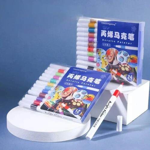 12-60 Colors Acrylic Markers Pen Set Paint Art Marker Soft T