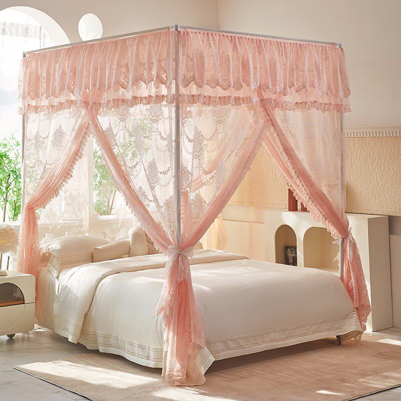 20新款高级法式提花宫廷落地蚊帐家用卧室三开门防尘顶床幔1.8m,床上用品,蚊帐,淘宝优惠券,粉丝福利购,淘宝优惠卷