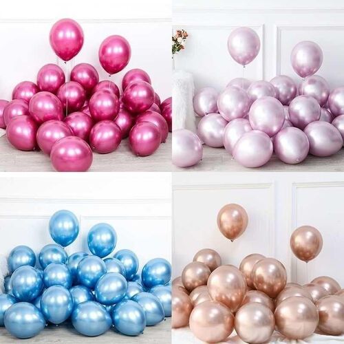 30pcs/Set 10inch New Glossy Hot Pink Metal Pearl Latex Ballo