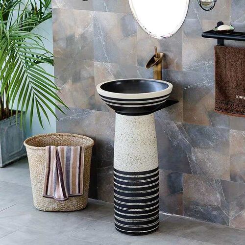 Factory Ceramic Retro Integrated Floor Washbasin Household B