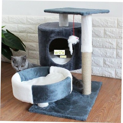 Cat Tree Play House Condo Cube Cave Platform Scratcher Post