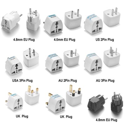US To EU Plug Adapter Korea KR Euro Europea To America China