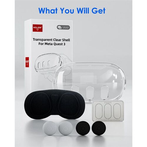 Aolion For Meta Quest 3 VR Helmet Protective ver Clear TPU C