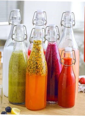 Clasp glass sealed water bottle enzyme wine juice bottle 1