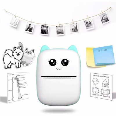 Portable thermal printer mini cat print photo pocket thermal