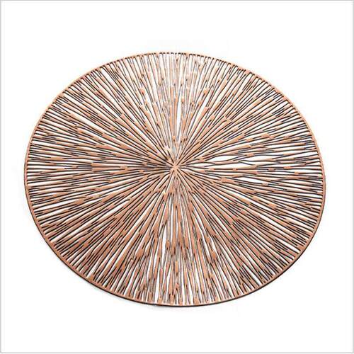 PVC Hollow Round Placemat Waterproof Non Slip Dining Table新